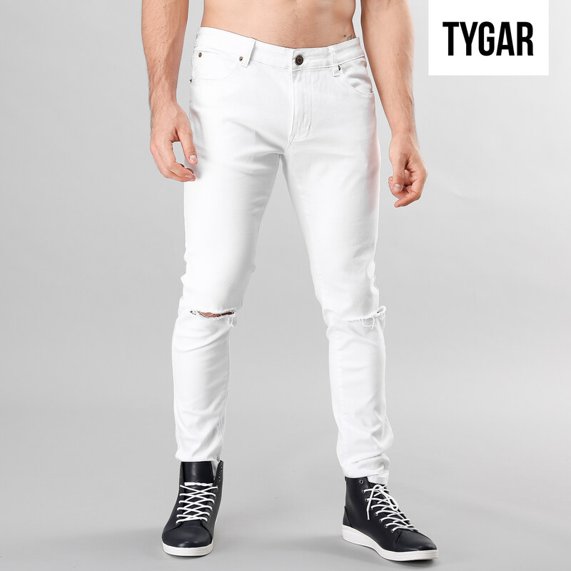 Tygar Slim Fit-Jeans mit Destroyed-Details am Knie - 32