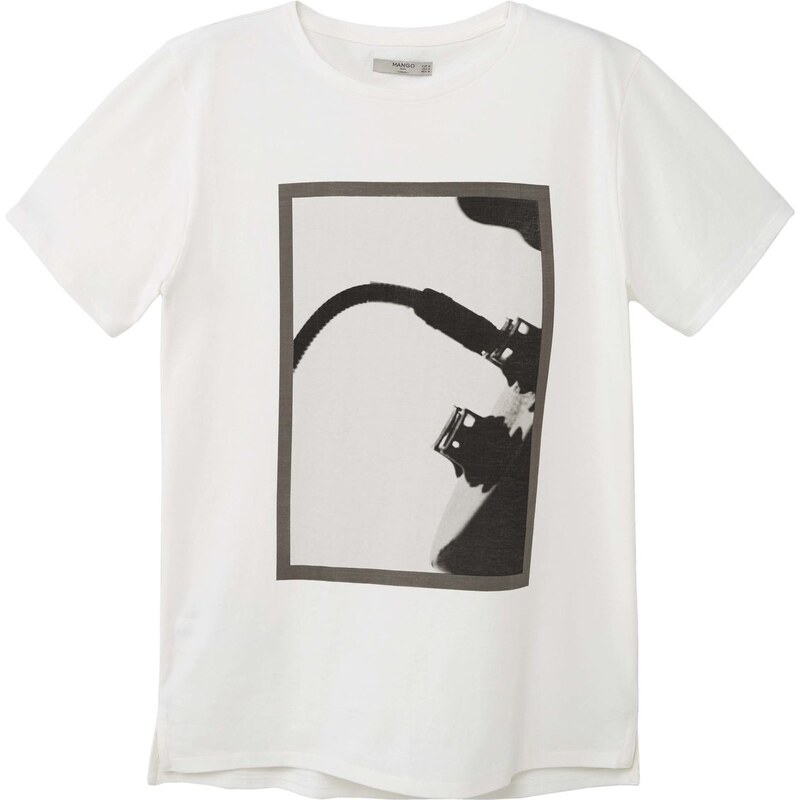 MANGO MAN Baumwoll-T-Shirt Mit Bildaufdruck