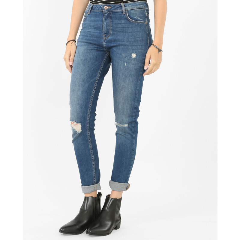 Slim-Jeans mit hoher Taille Blau, Größe 36 -Pimkie- Mode für Damen