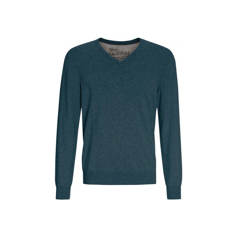 COOL CODE Herren Pullover Sweatshirt V-Ausschnitt grün aus Baumwolle