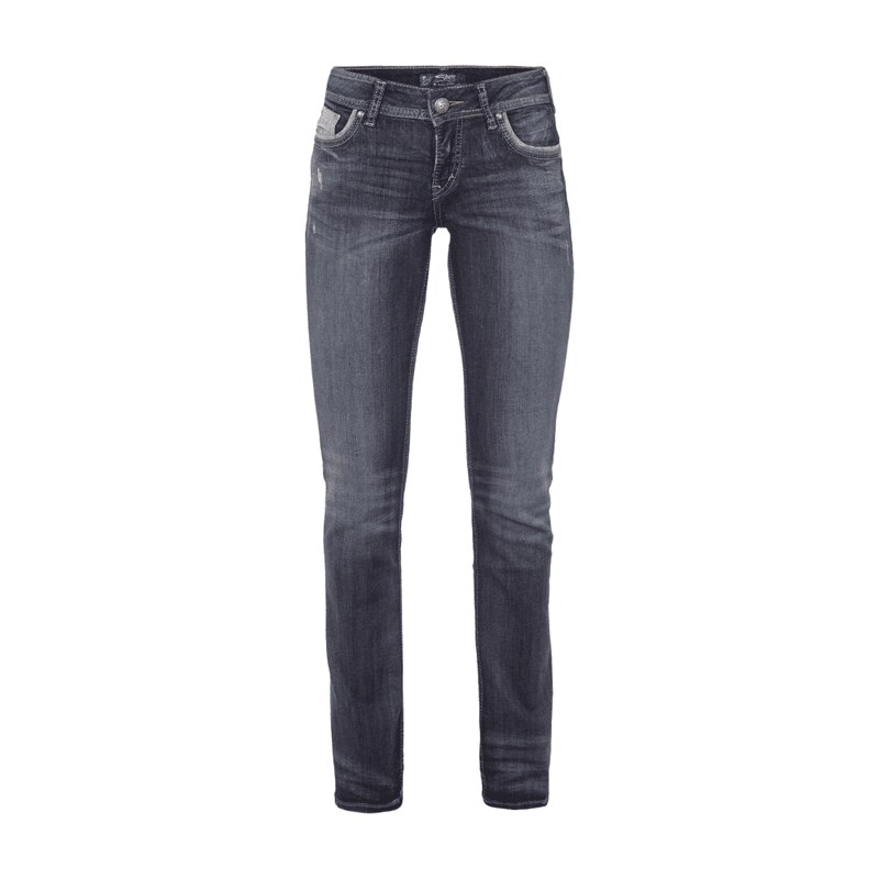 Silver Jeans Double Stone Washed Straight Cut Jeans