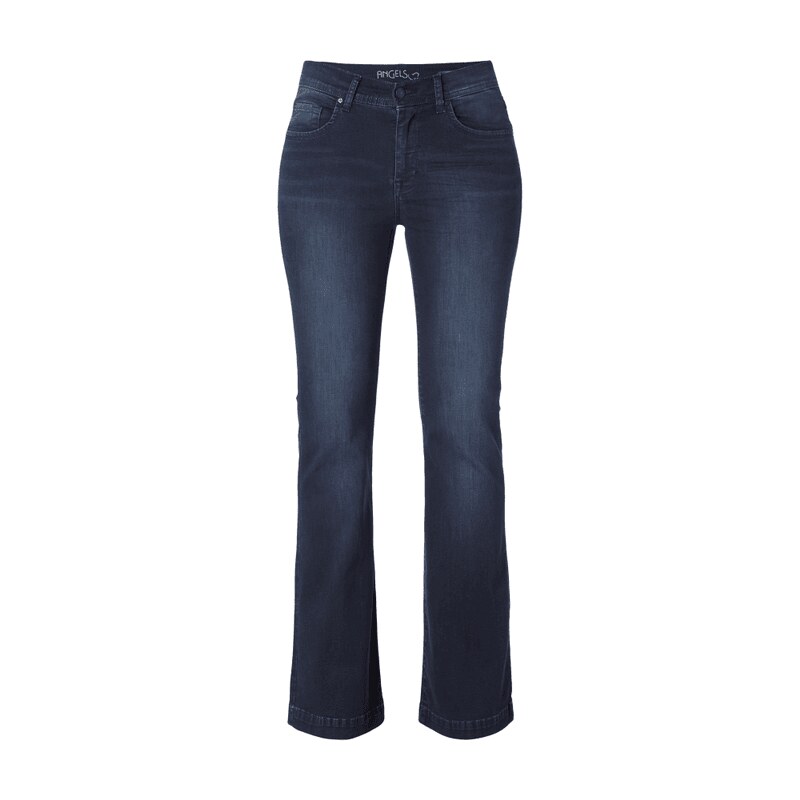 Angels Stone Washed Flared Cut High Waist Jeans
