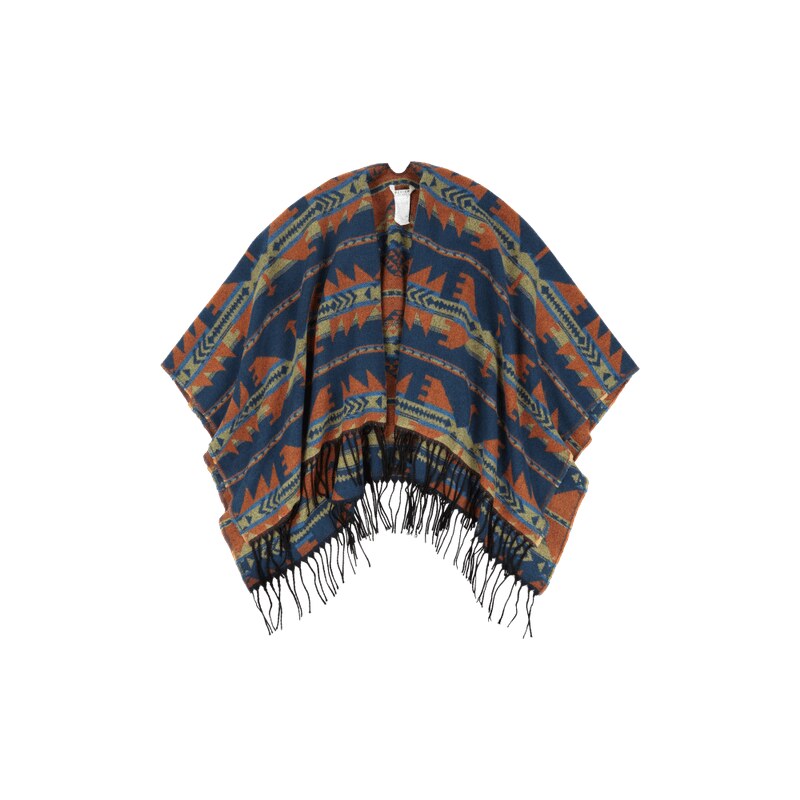 Review for Teens Poncho mit Ethno-Muster