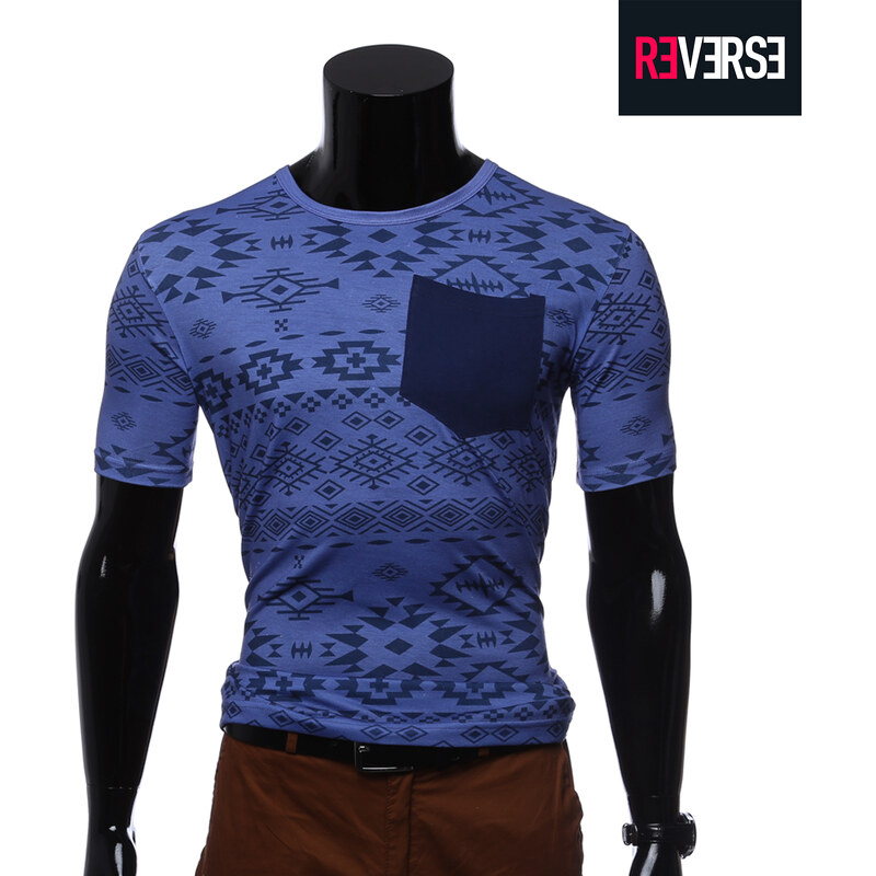 Re-Verse T-Shirt mit Brusttasche & Ethno-Print - XL