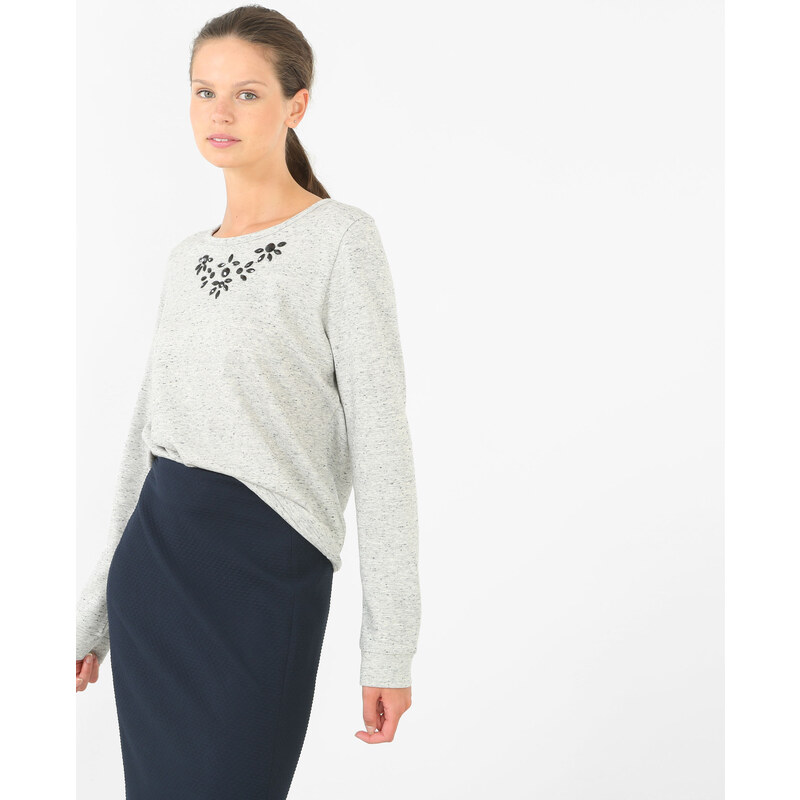 Sweatshirt mit Schmuck Grau, Größe M -Pimkie- Mode für Damen