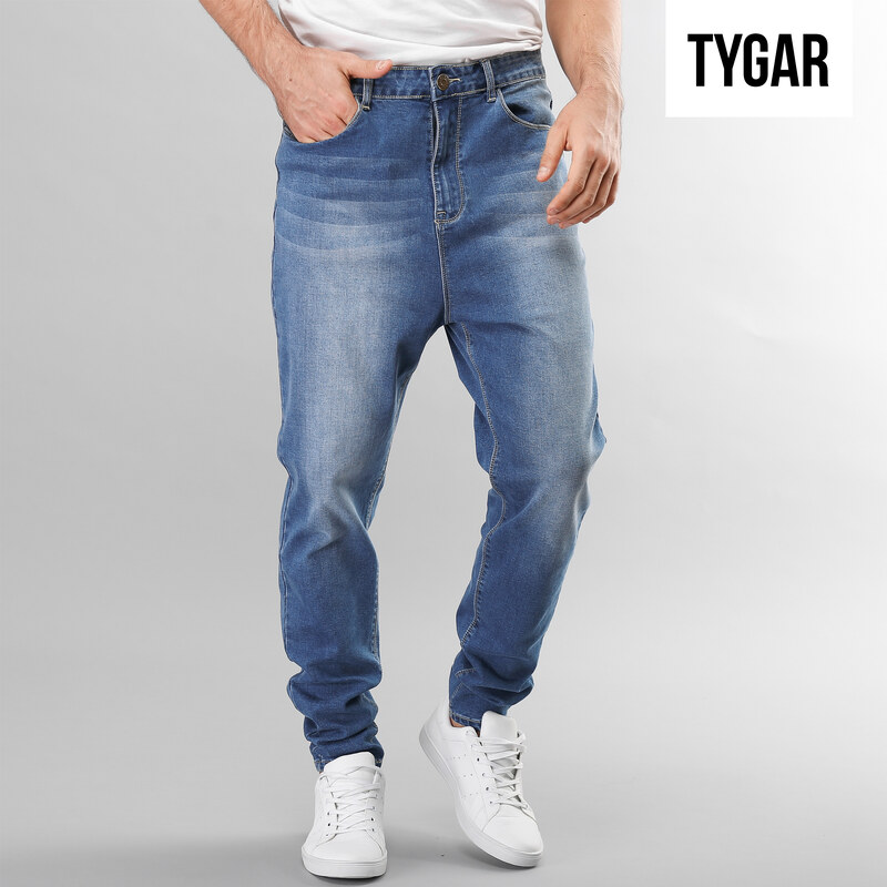 Tygar Regular Fit-Jeans mit tiefem Schritt & Stone-Waschung - 32