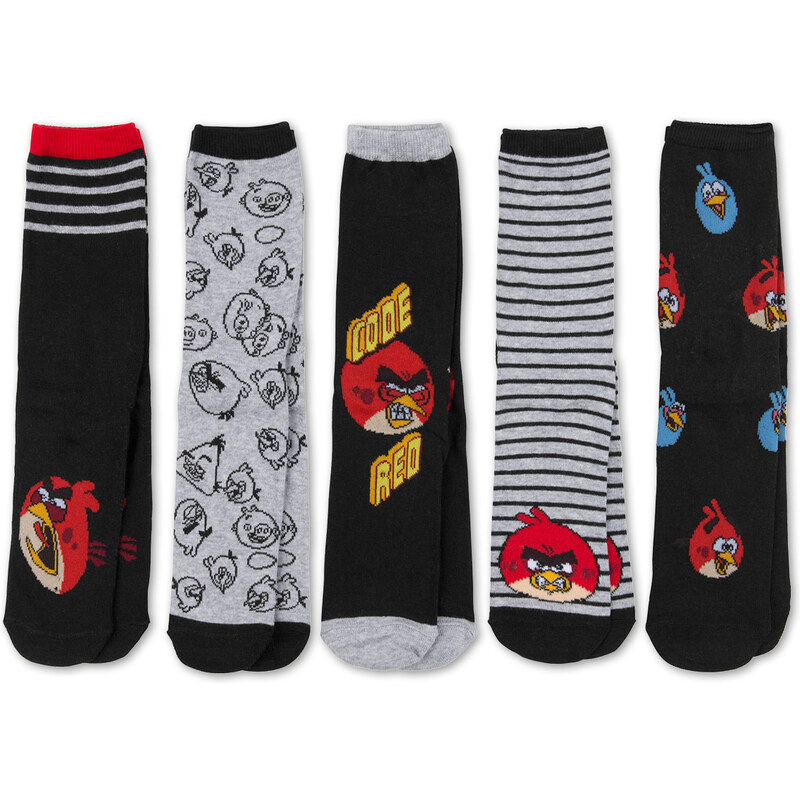 C&A 5 Paar Angry Birds Socken in Schwarz