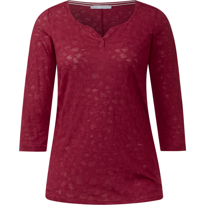 Cecil Shirt mit Allover-Herzprint - crimson red, Herren