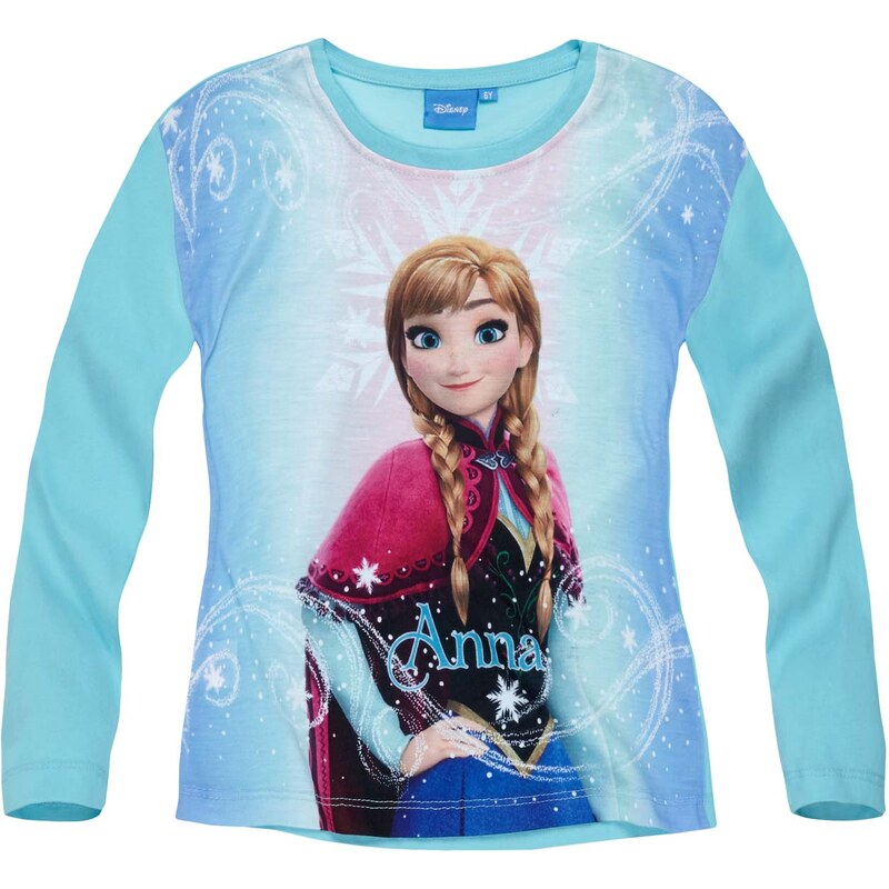Disney Die Eiskönigin Langarmshirt türkis in Größe 104 für Mädchen aus 100% Baumwolle Vorderseite: 100% Polyester