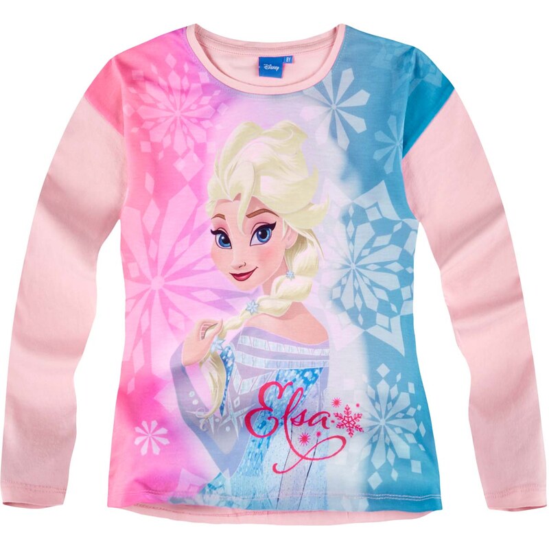 Disney Die Eiskönigin Langarmshirt rosa in Größe 104 für Mädchen aus 100% Baumwolle Vorderseite: 100% Polyester