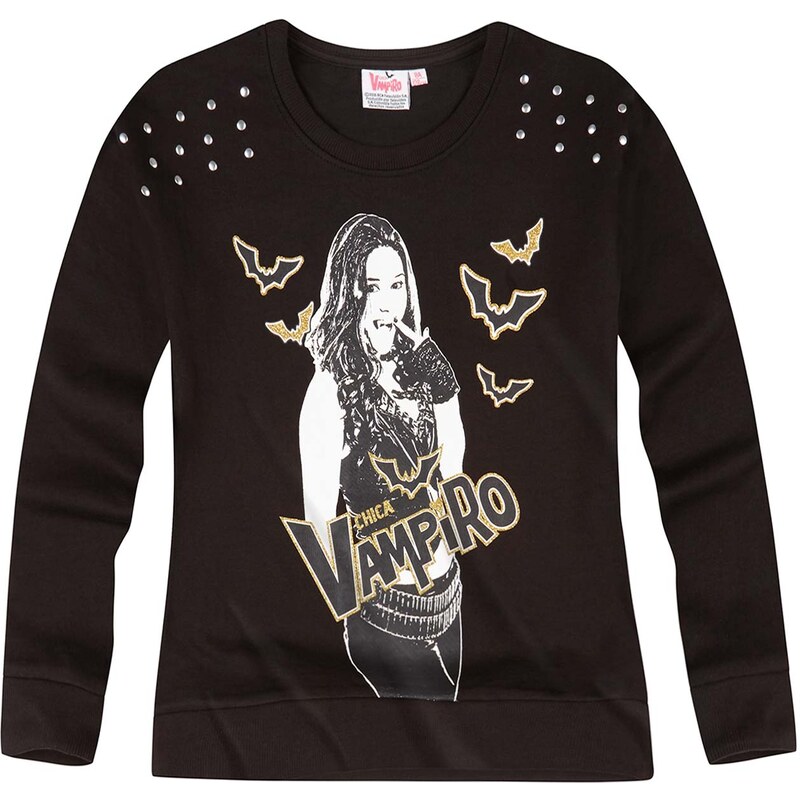 Chica Vampiro Sweatshirt schwarz in Größe 116 für Mädchen aus 80% Baumwolle 20% Polyester