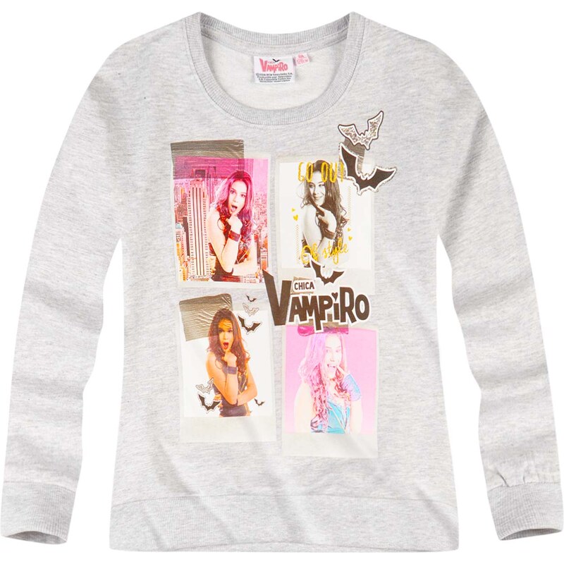 Chica Vampiro Sweatshirt grau in Größe 116 für Mädchen aus 80% Baumwolle 20% Polyester