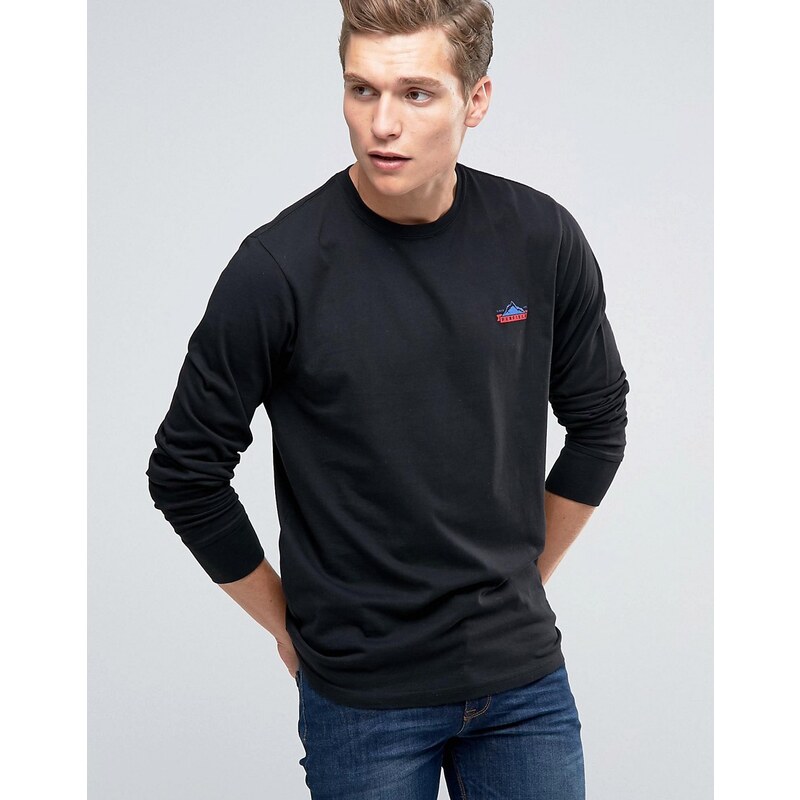 Penfield - Exklusives langärmliges T-Shirt mit Berg-Logo in Schwarz - Schwarz