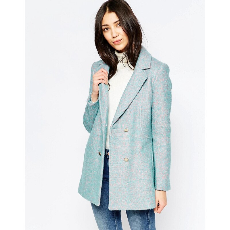 Yumi - Zweireihiger Mantel - Blau