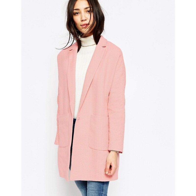 Yumi - Übergroßer Mantel mit Taschen - Rosa