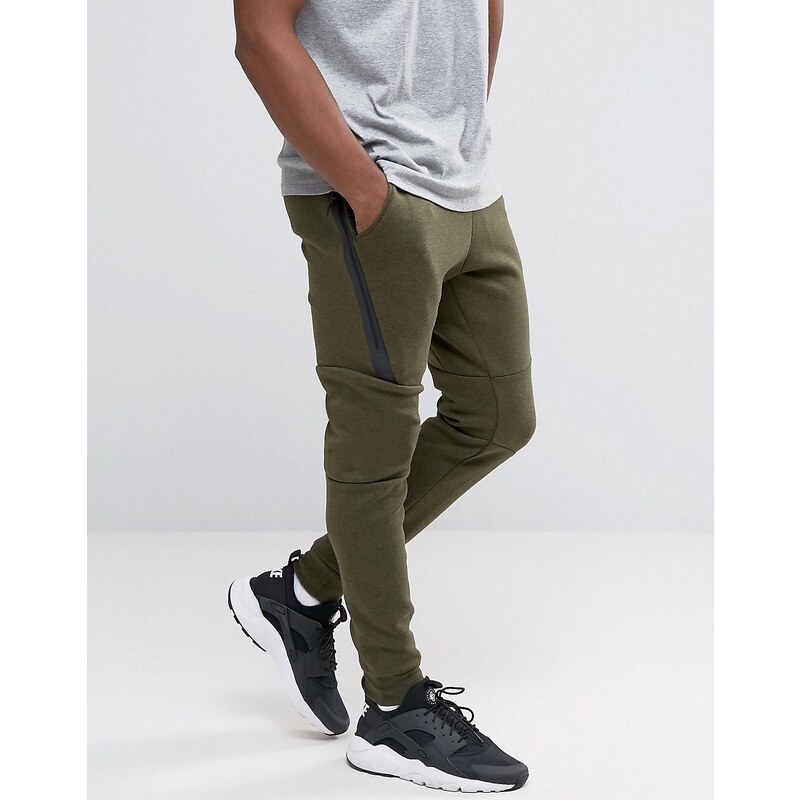 Nike - Eng geschnittene, grüne Fleece-Jogginghose, 805162-330 - Grün