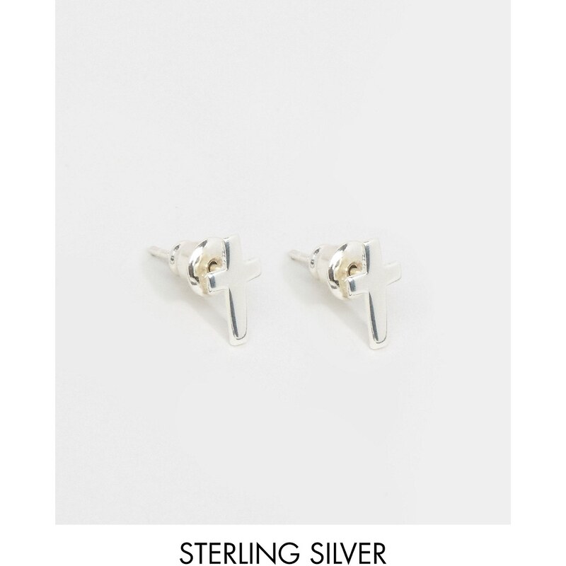 ASOS - Ohrringe aus Sterlingsilber mit Kreuz - Silber