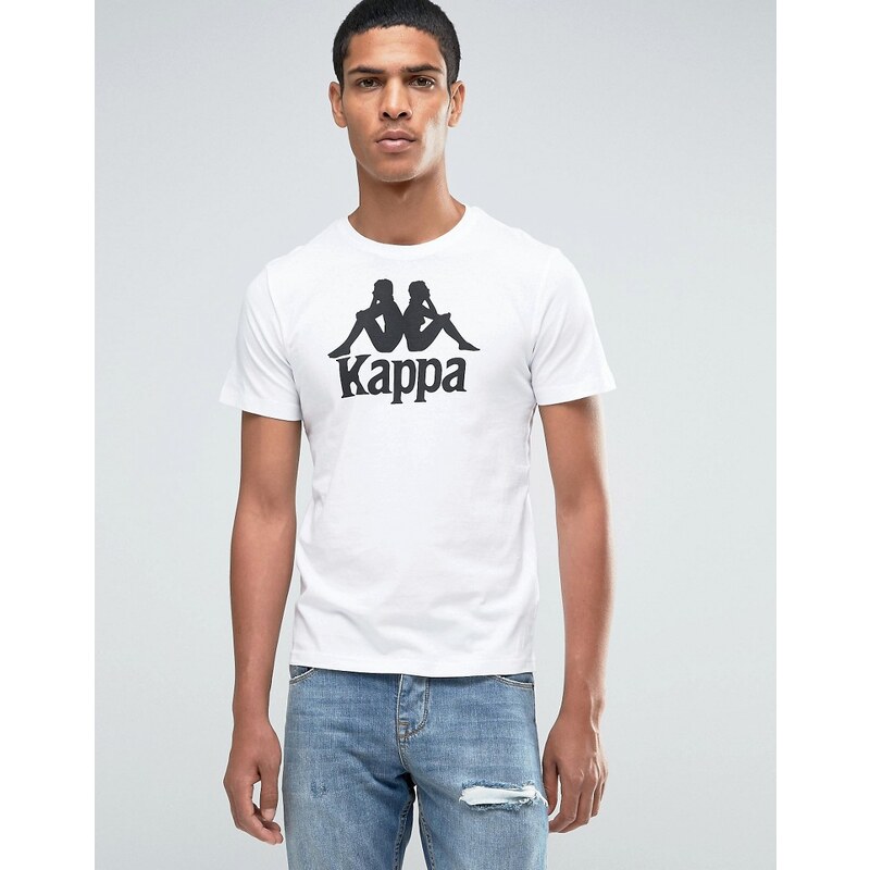 Kappa - T-Shirt mit großem Logo - Weiß
