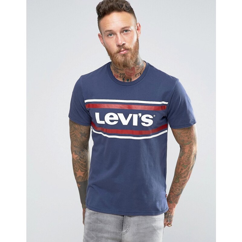 Levis Levi's - Vintage - Blaues T-Shirt mit Logo - Blau