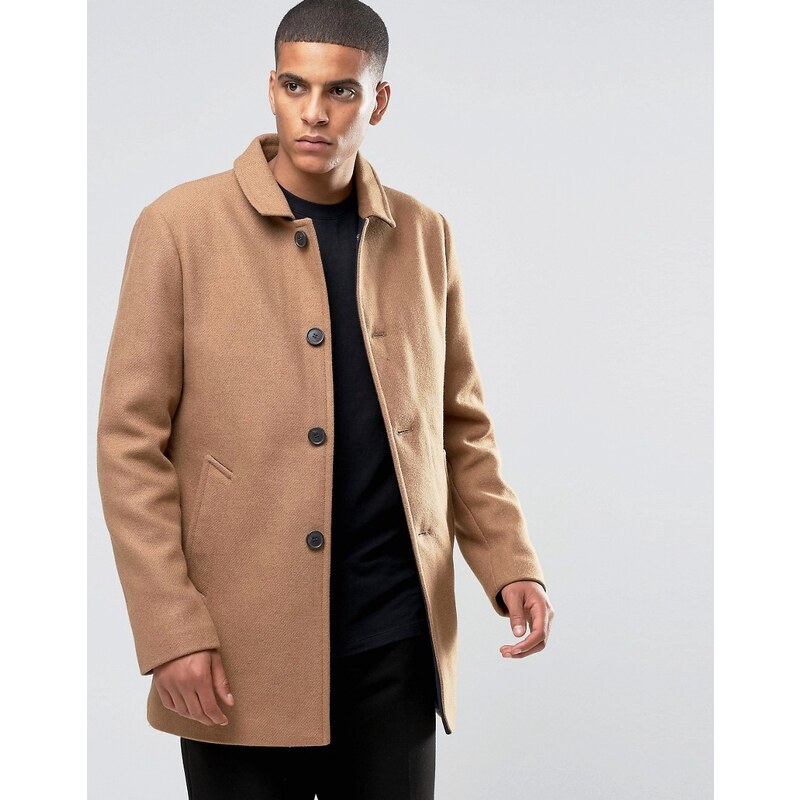 Selected Homme - Texturierter Trenchcoat aus Wolle - Beige