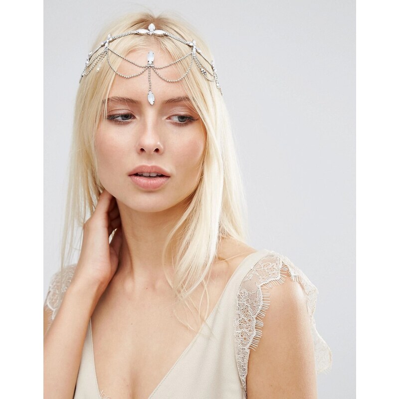 ASOS - Hübsche, drapierte Blumen-Haarspange - Silber