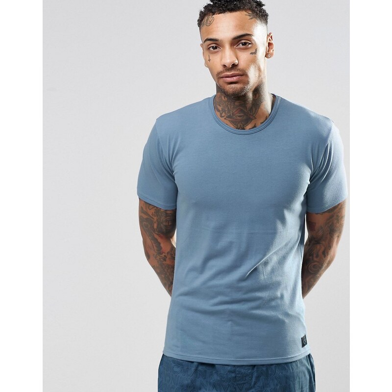 Calvin Klein - Liquid Cotton - T-Shirt in schmaler Passform - Blau