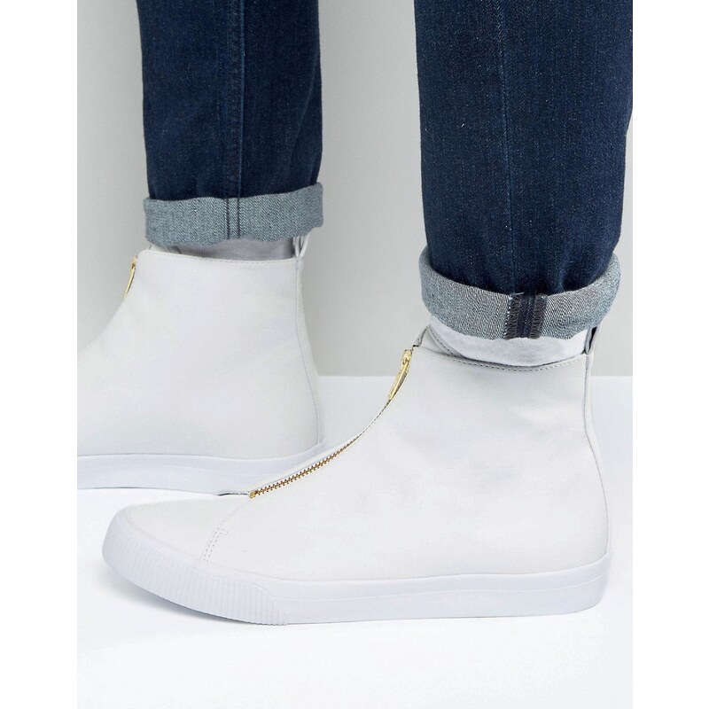ASOS - Weiße Sneaker mit Reißverschlussdetails - Weiß