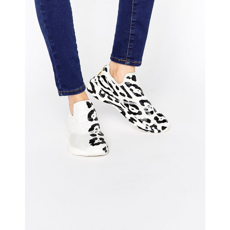 Reebok - Furylite - Schlupf-Sneaker mit Leopardenprint - Weiß
