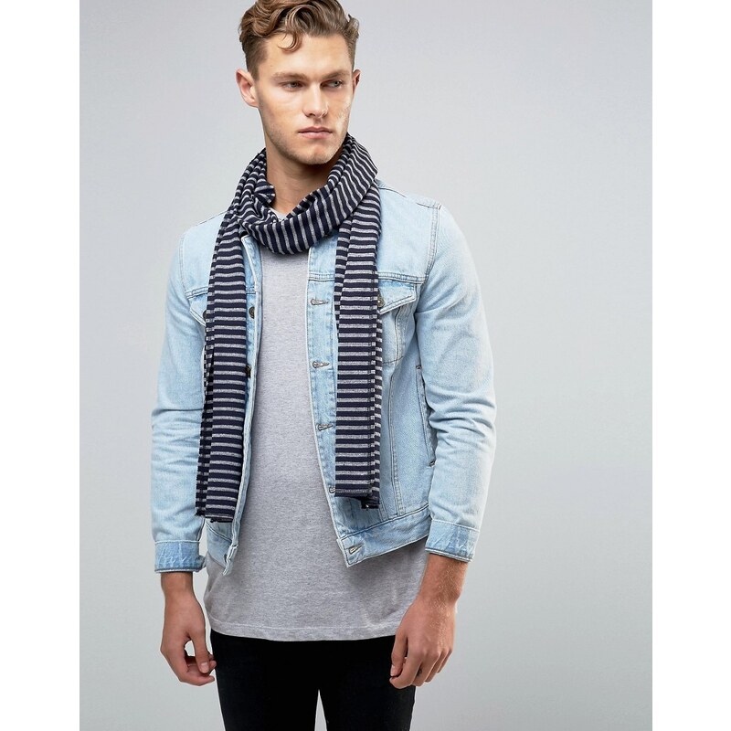 Esprit - Jersey-Schal mit Streifen - Grau