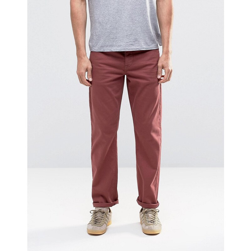 ASOS - Schmale Stretch-Jeans in Burgunderrot - Rot