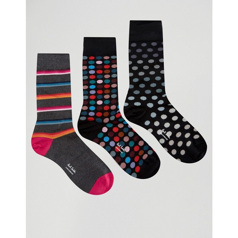 Paul Smith - Geschenkpackung gepunktete Socken, 3er Pack - Mehrfarbig