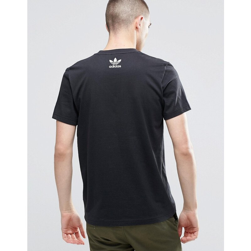 adidas Originals - BLK/WVN BQ3545 - Schwarzes T-Shirt mit Logo hinten - Schwarz