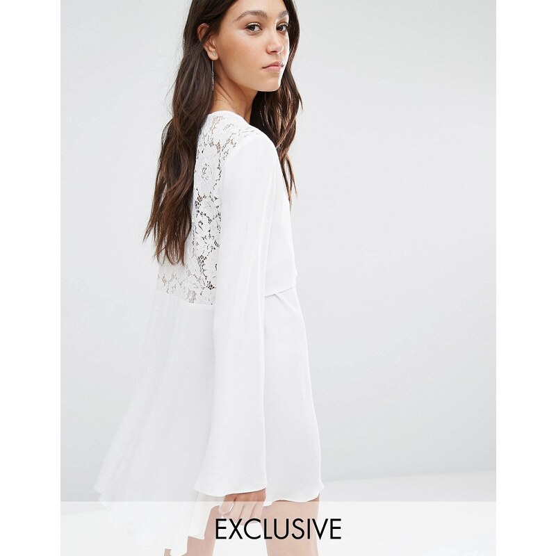 Flynn Skye - London - Minikleid mit Spitzenrückseite - Weiß