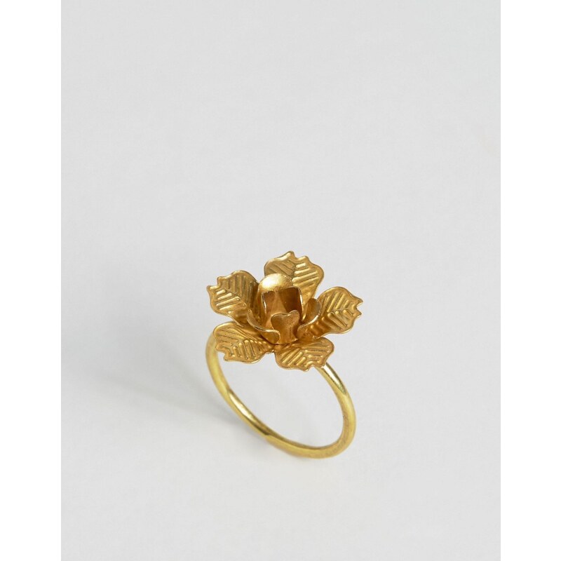 Sam Ubhi - Ring mit Blume - Gold
