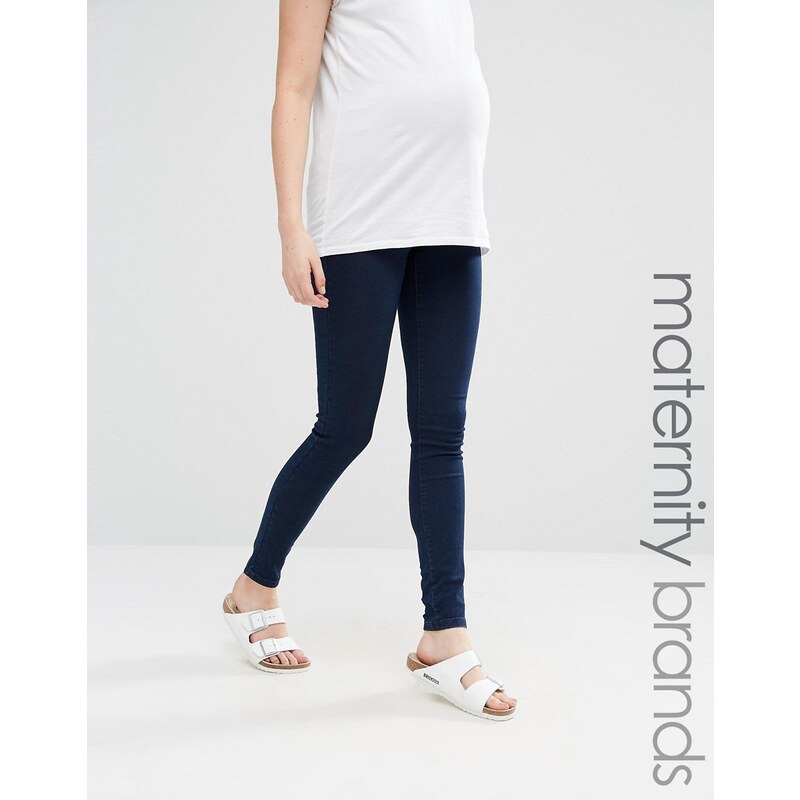 Mama.licious Mamalicious - Skinny-Jeans mit Bund unter dem Bauch - Blau