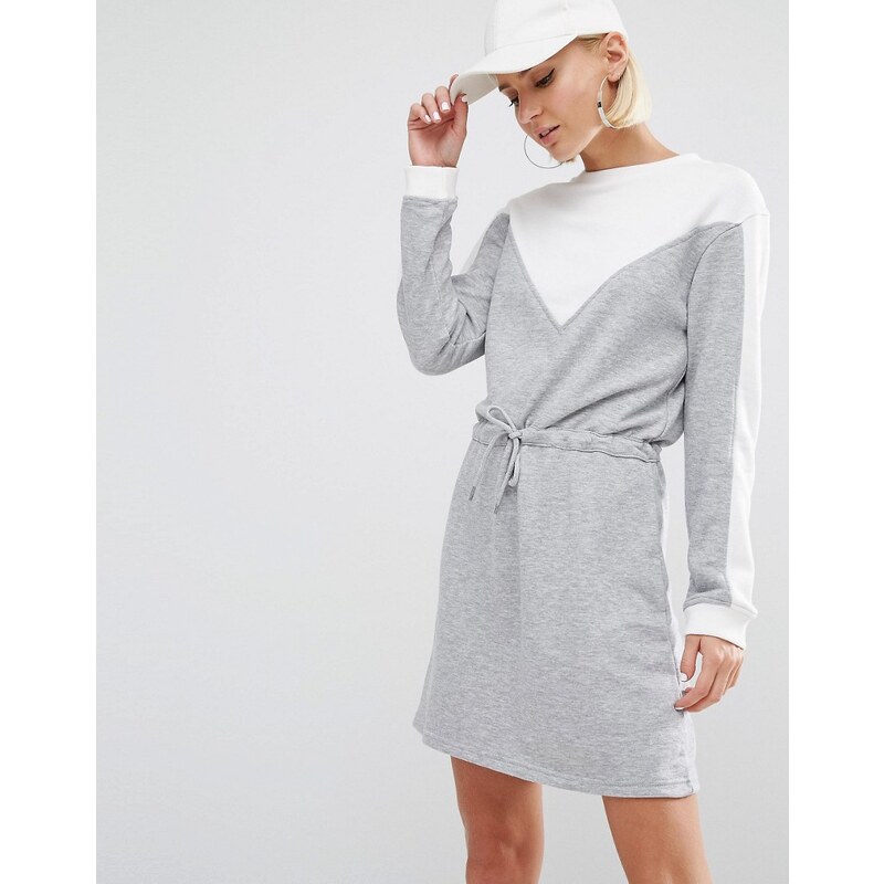 Daisy Street - Sweatshirt-Kleid in Blockfarben - Grau