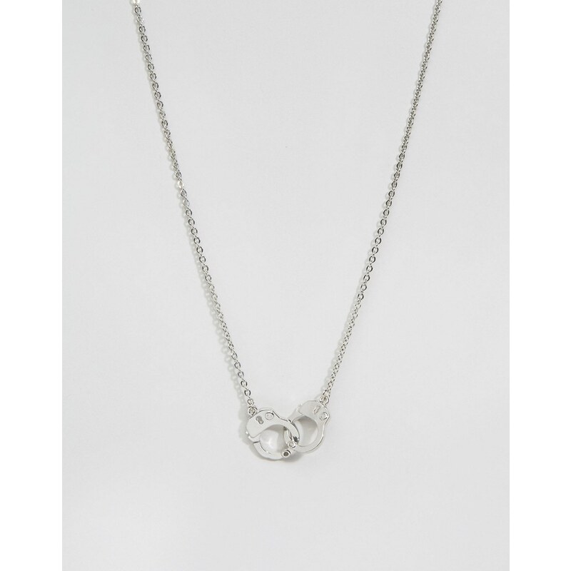 ASOS - Elegante Handschellen-Halskette - Silber