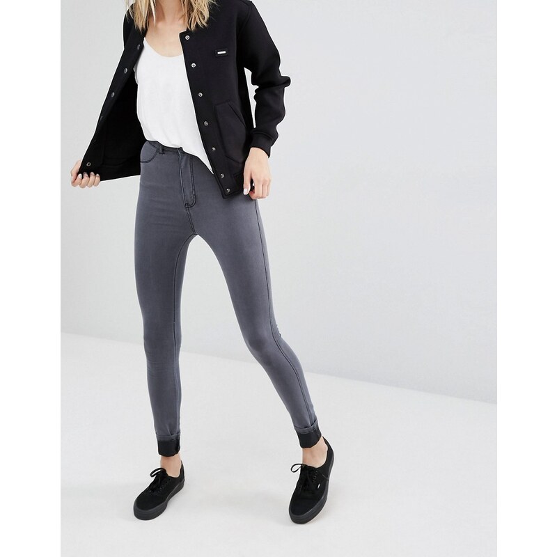 Dr Denim - Solitaire - Super Skinny-Jeans mit hoher Taille - Grau