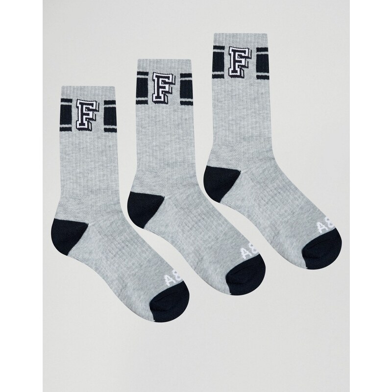 Abercrombie & Fitch - 3er Pack Socken - Grau