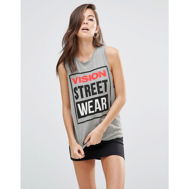 Vision Streetwear - Trägershirt mit U-Ausschnitt - Grau