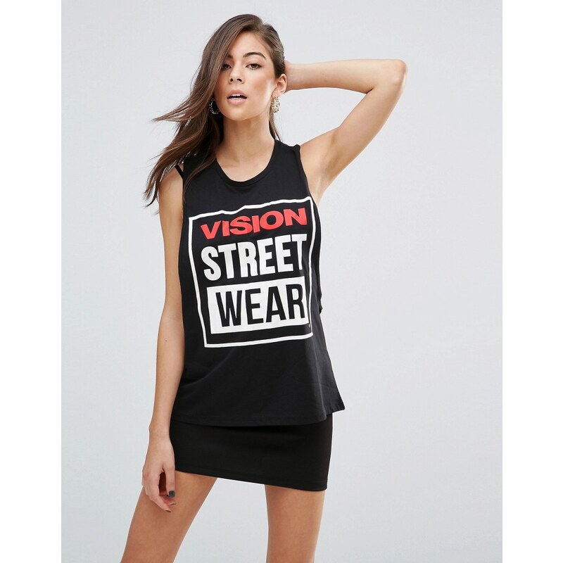 Vision Streetwear - Trägershirt mit U-Ausschnitt - Schwarz
