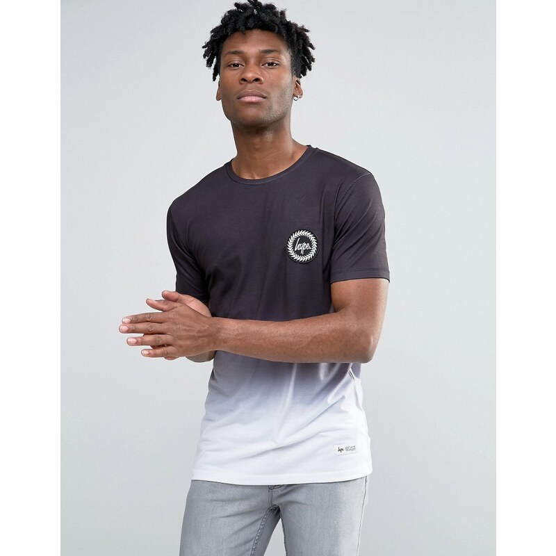 Hype - T-Shirt mit Farbverlauf und Logo auf der Brust - Schwarz