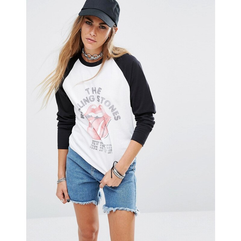 Reclaimed Vintage - Raglan-T-Shirt mit Rolling Stones-Print - Mehrfarbig