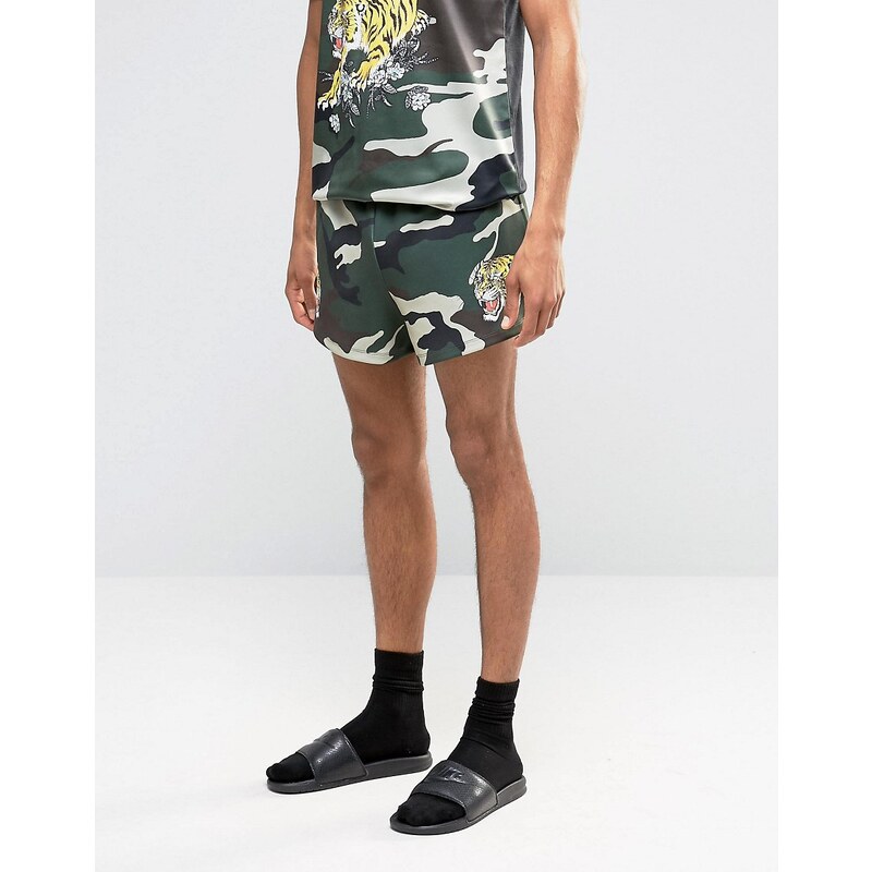 Jaded London - Souvenir - Shorts in Camouflage - Grün