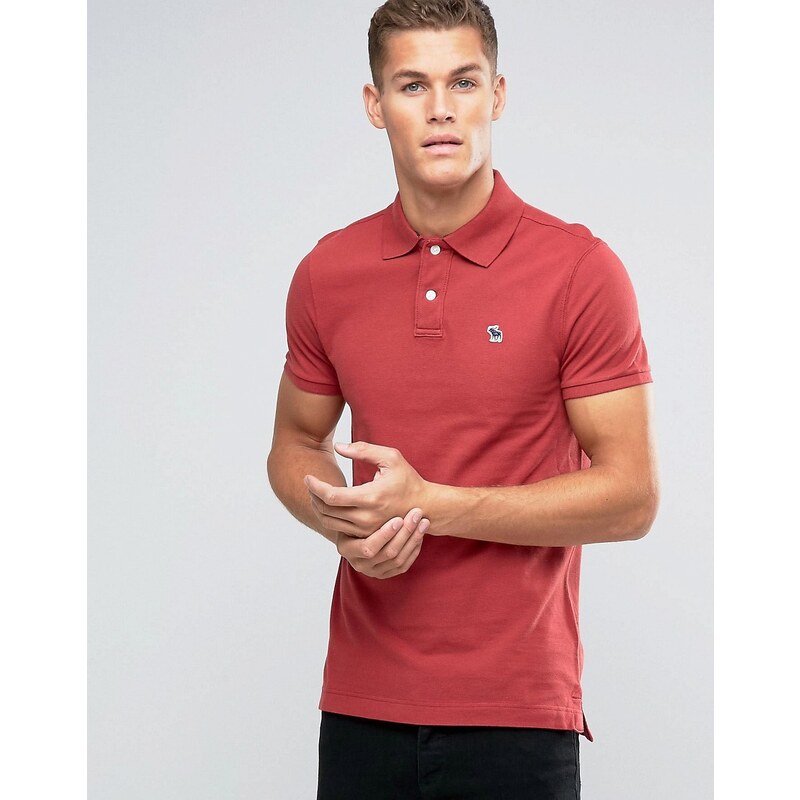 Abercrombie & Fitch - Schmales Polohemd in Rot - Rot