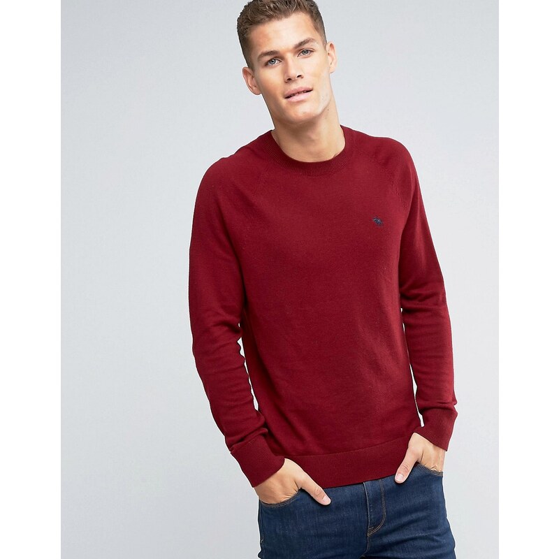 Abercrombie & Fitch - Roter Feinstrickpullover mit Logo - Rot