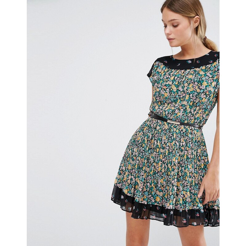 Oasis - Plisseekleid mit kleinem Blumenmuster - Mehrfarbig