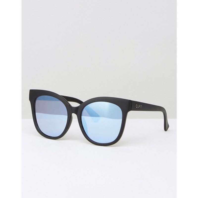 Quay Australia - It's My Way - Cateye-Sonnenbrille mit verspiegelten, flachen Gläsern - Schwarz