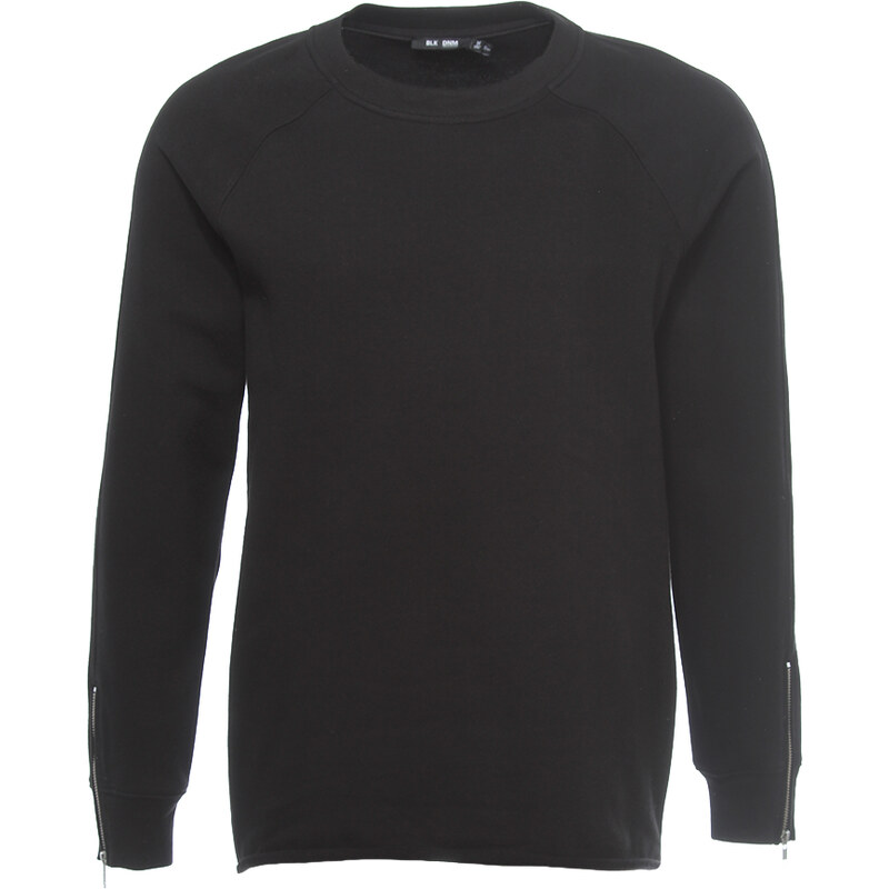 BLK DNM Sweatshirt Schwarz mit Reißverschluss