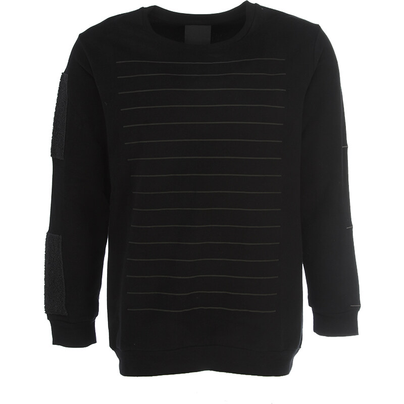 Trinitas Sweatshirt Schwarz mit Linien-Design